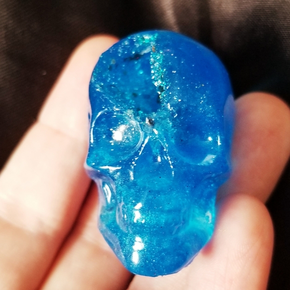 Hamdmade druzy skull keychain - Picture 2 of 5